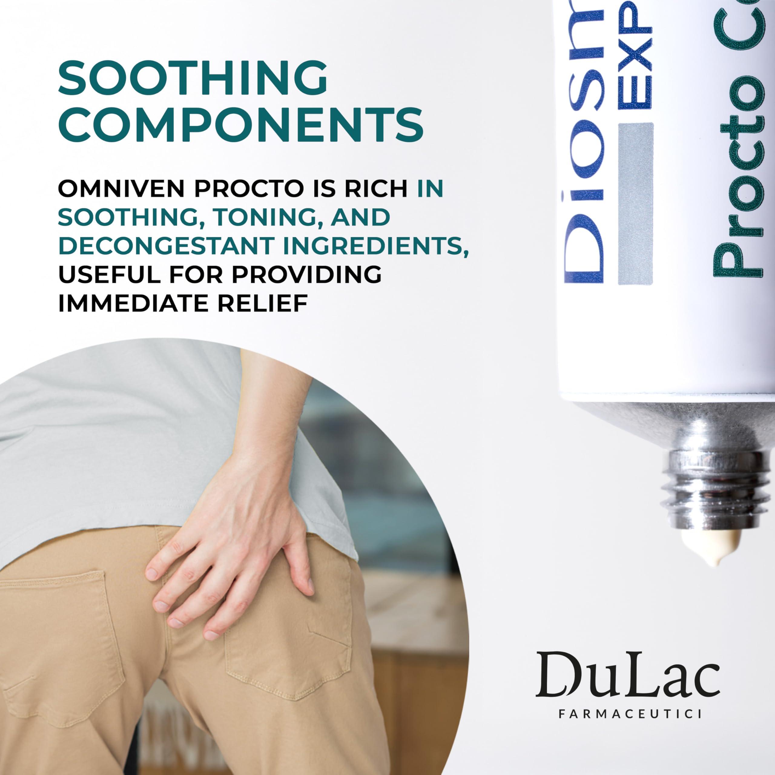 DULC FARMACEUTICI 1982 DuLc, Diosmin Expert Omniven Procto, Cream for microcirculation and hemorrhoidal Plexus, with Diosmin, Horse Chestnut, Centella Asiatica and Shea Butter, Made in Italy, 40 g