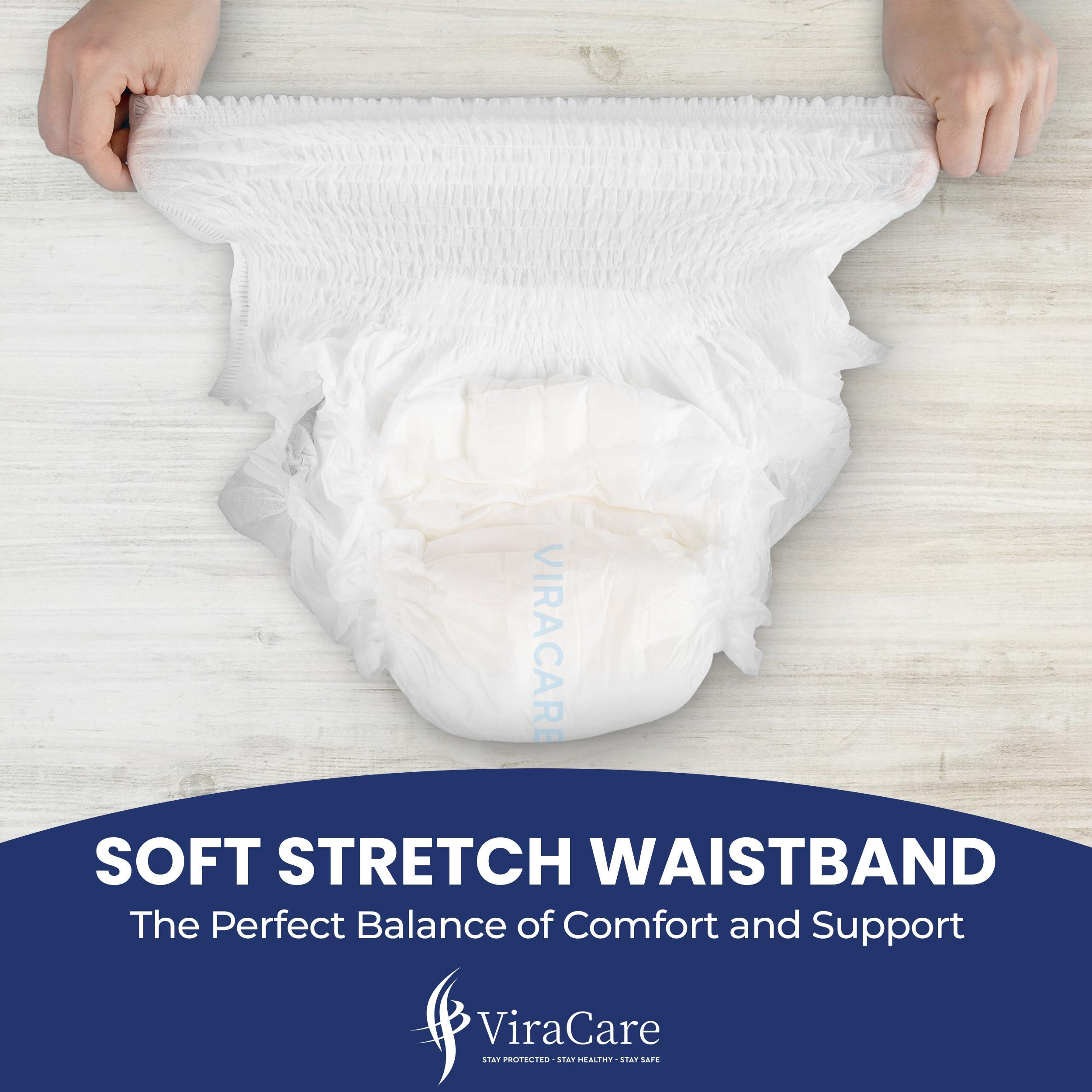 ViraCare 28 x Incontinence Maxi Pants Women and Men | Adult Pull Ups | Adult Nappies | Maxi Absorbency and Odour Free | Adults Pants | Waist Size Large 80-156 cm | (Large)