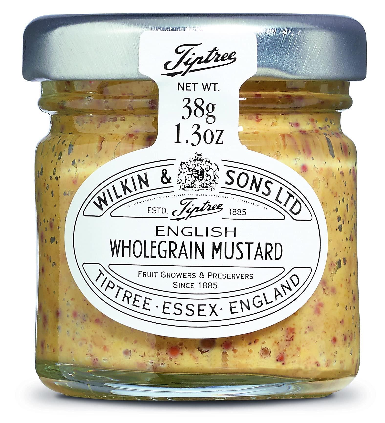 Wilkin & Sons Wilkin & Sons Tiptree English Wholegrain Mustard, Large Case / 72 pack of 38g Mini Glass Jar Portion Pots