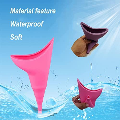BAtlam BAtlam 2 Pcs Female Urination Device, Women Urine Funnel Urinator, Women\'s Stand Up Urinal Portable for Travel, Camping, Hiking, Outdoor Activities.(Pink+Purple)