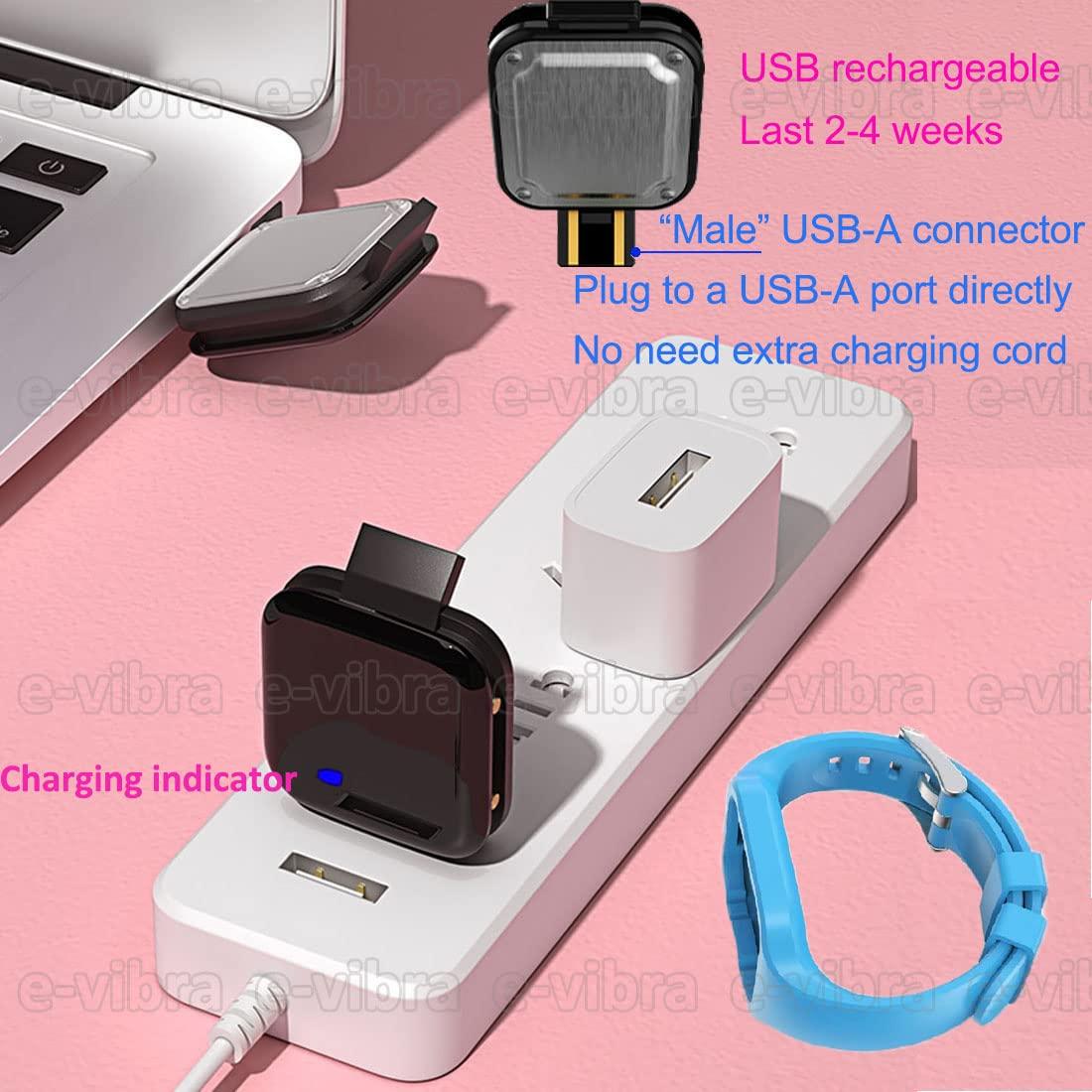 e-vibra e-vibra Vibrating Alarm Watch Waterproof Wake Up Watch Silent Medical Reminder Watch - with Timer and 15 Daily Alarms (Black Square - Waterproof)