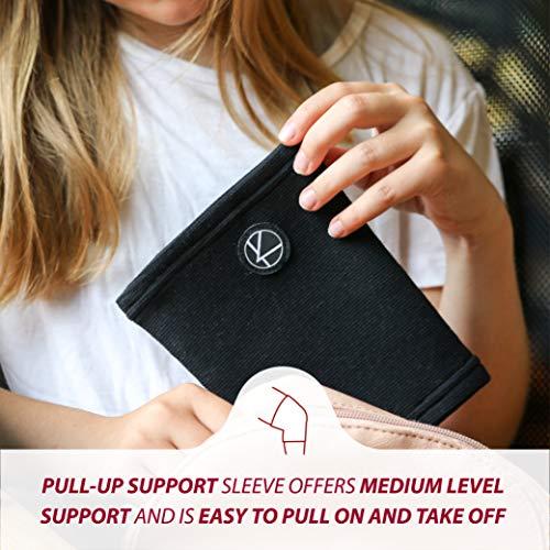 KARM KARM Kids Knee Support Sleeve - Childs Knee Compression Sleeve for Children - Girls & Boys | Junior Knee Support for Sports & Football & Joint Pain & Knee Conditions (Black)