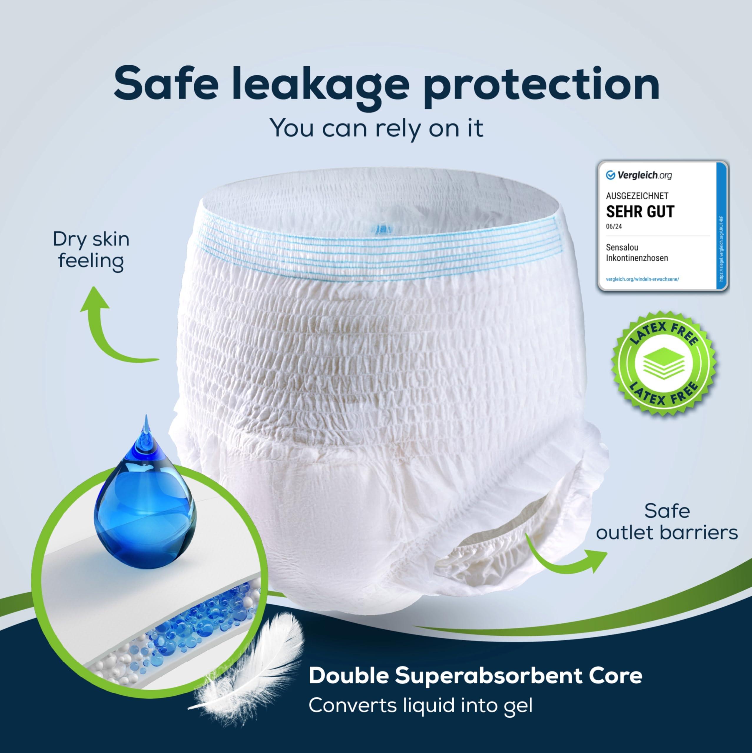 Sensalou Sensalou Incontinence Pants, Adult Men / Women, Size XXL, 22 Adult Nappies