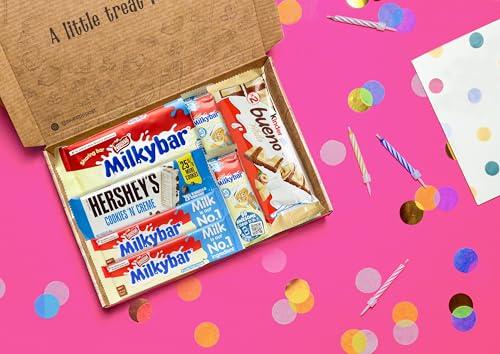 SweetiePost White Chocolate Gift Box | Milkybar Hersheys Selection Box | White Chocolate Kinder Bueno | White Chocolate Hamper | Perfect for a White Chocolate Lover
