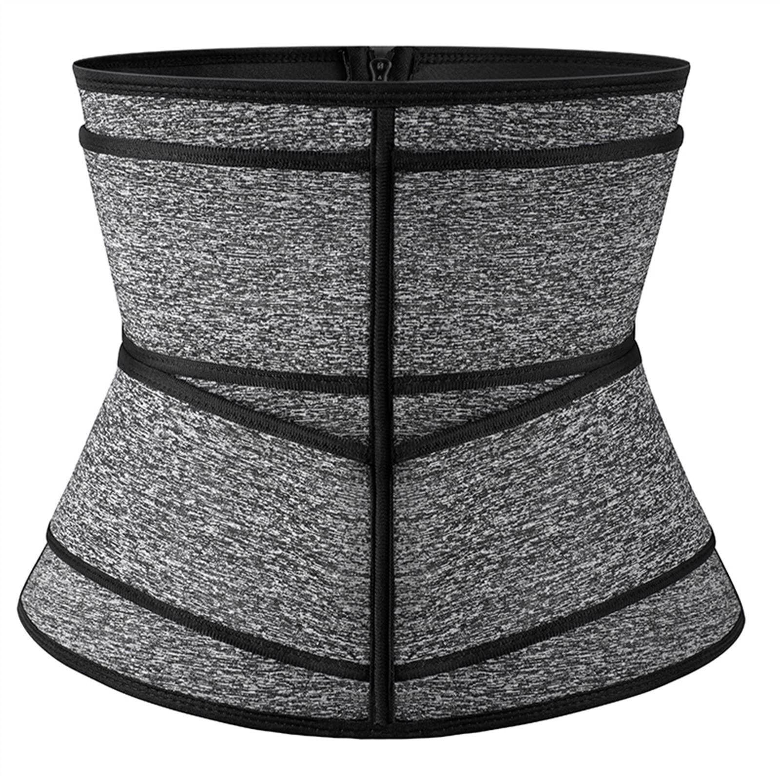FANFENG FANFENG Women\'s Postpartum Belly Belt Back Posture Corrector Wasit Trainer Adjustable Double Pull Lumbar Support Corset (Color : Grey, Size : XXL/XX-Large)
