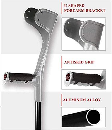 BEABAG Portable Crutch Folding Elbow, Aluminum Alloy, Elbow, Folding Adult Elbow Forearm Crutches, Collapsible Medical Arm Cuff Crutch Walker with Height Adjustable, Portable Lightweight Aluminum A