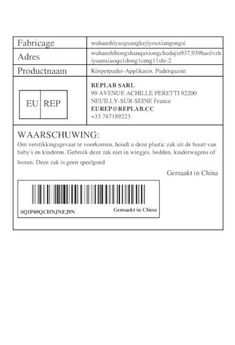 FreshCart Basics Krperpuder-Applikator, Puderquaste | -Puderquaste fr den Krper,Krperkosmetik-Puderquaste mit Griff fr losen Puder, Krperpuder