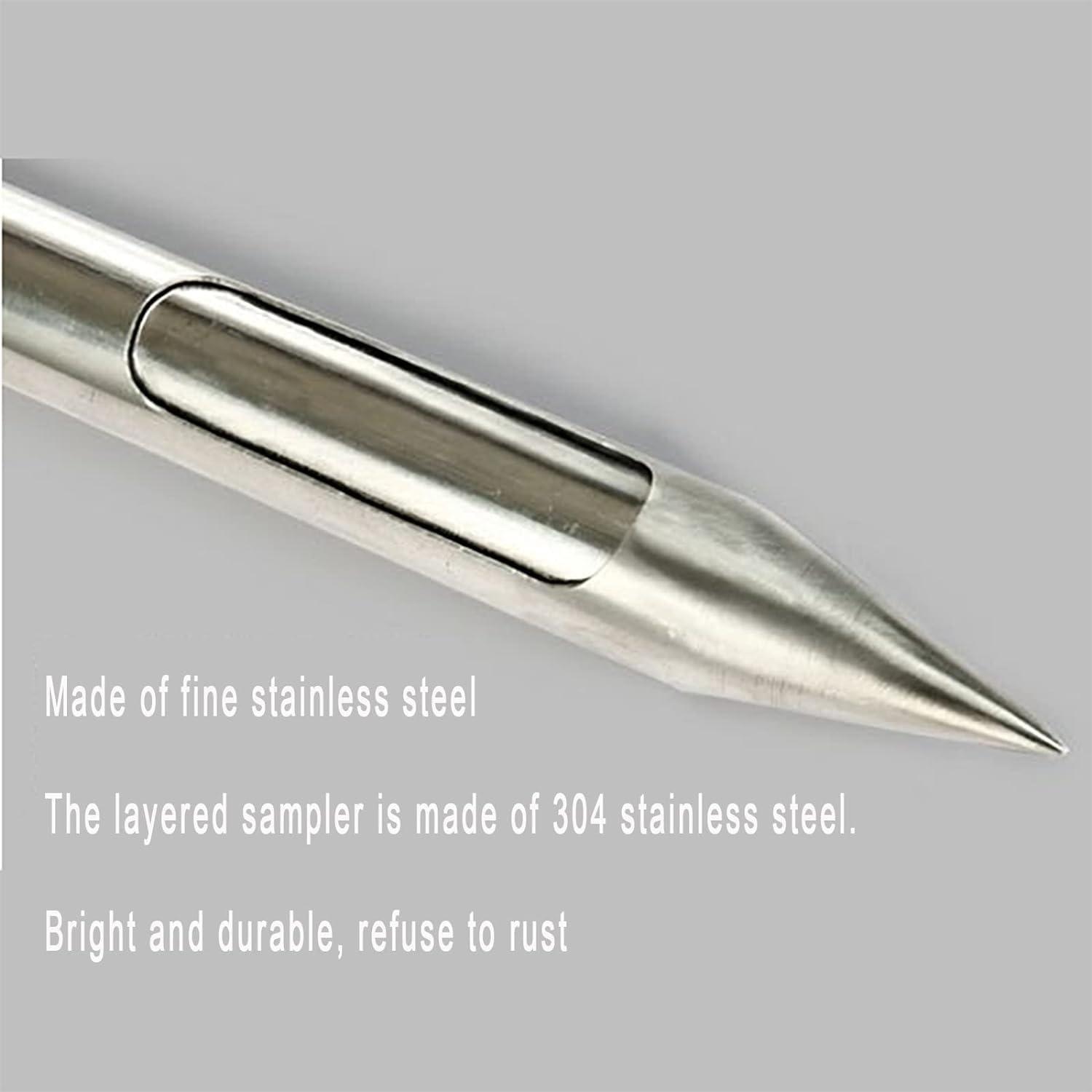 YYNLIN Grains Powder Sampler, Stainless Steel Sampling Powder, Rotation Handle Pointed Design, Sampling Probe 32mm (1m*3slots), for Taking The Grain Size of Rice and Corn.