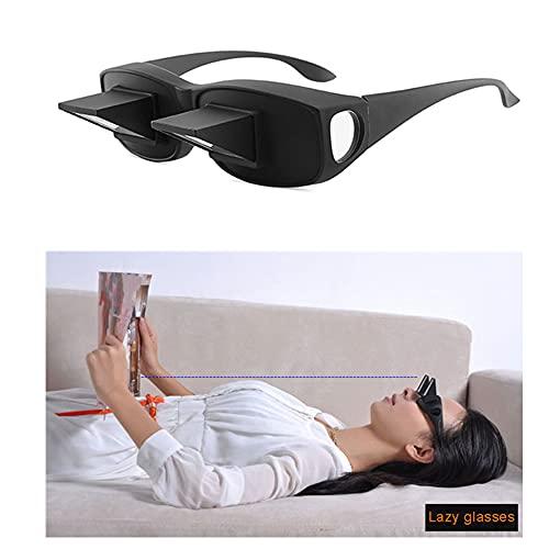 heeguosons Lazy Readers Glasses, Bed Prism Spectacles Horizontal Mirror Lazy Glasses Lazy Eye Glasses for Laying Down Reading, Watch TV, Play Phone Games in Bed