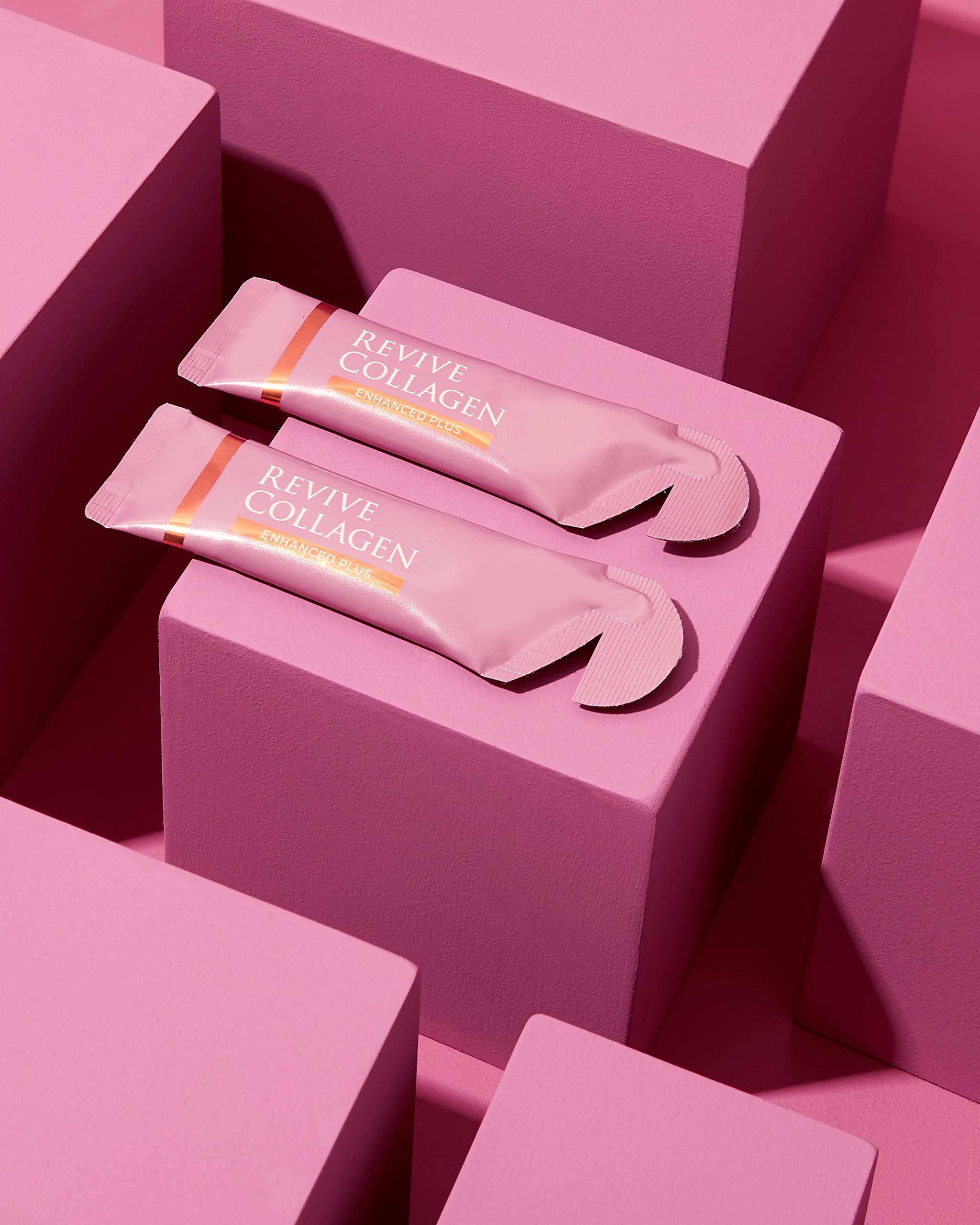 Revive Collagen Revive Collagen Enhanced Plus 10,000mg Hydrolysed Marine Collagen Drink with Added Vitamin A & C for Healthy Skin, Hair, Nails & Joints | Tropical | 14 x Sachets