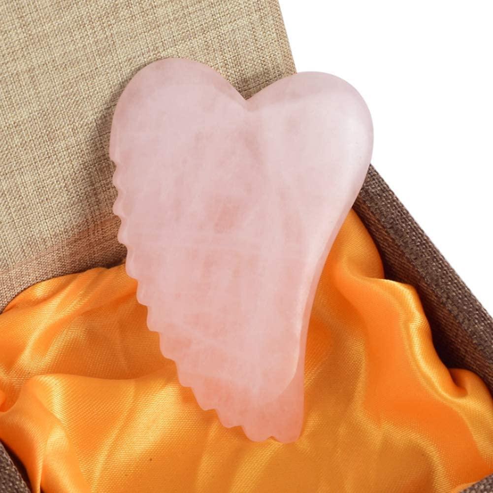WXHN WXHN Gua Sha Facial Tool Comb Edge Guasha Scraping Rose Quartz Massage