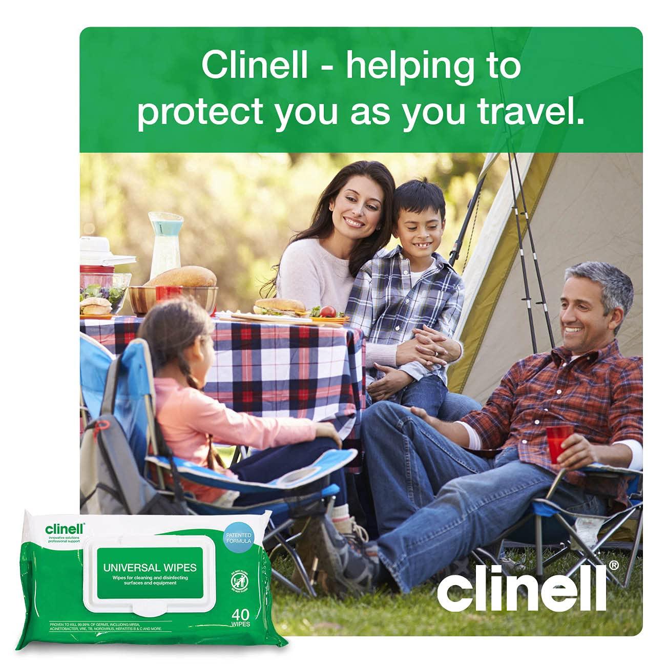 Clinell Clinell Universal Cleaning and Disinfectant Wipes for Surfaces - Pack of 120 Wipes - Multi Purpose Wipes, Kills 99.99% of Germs, Quick Action