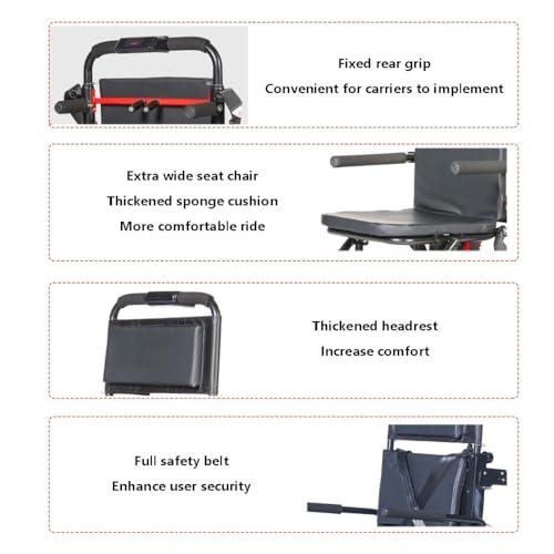 FANGZHL Electric Crawler Stair Climber,Crawler Stair Climbing Wheelchair,Can Go Up and Down Stairs Chair,Stair Lifts for The Elderly,Aluminum Alloy,Safe Load 165 Kg/373 Lbs Black