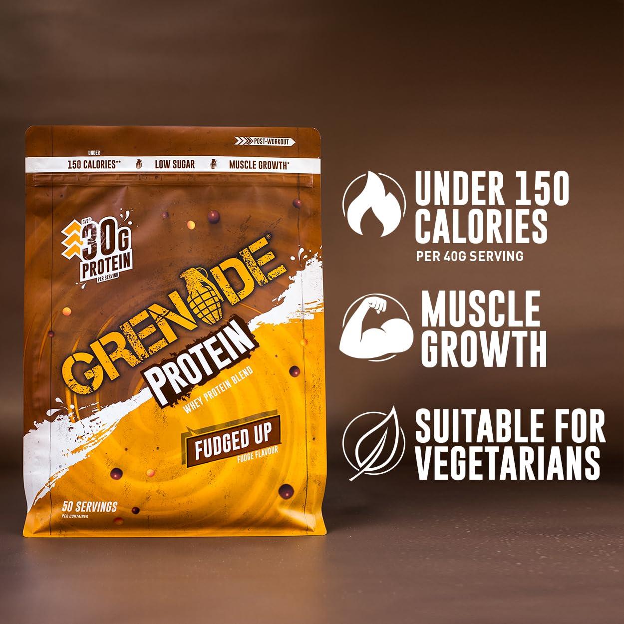 Grenade Grenade Whey Blend High Protein Powder, Low Sugar with 30g Protein per Serving, (50 Servings) - Fudged Up, 2 kg (Pack of 1)