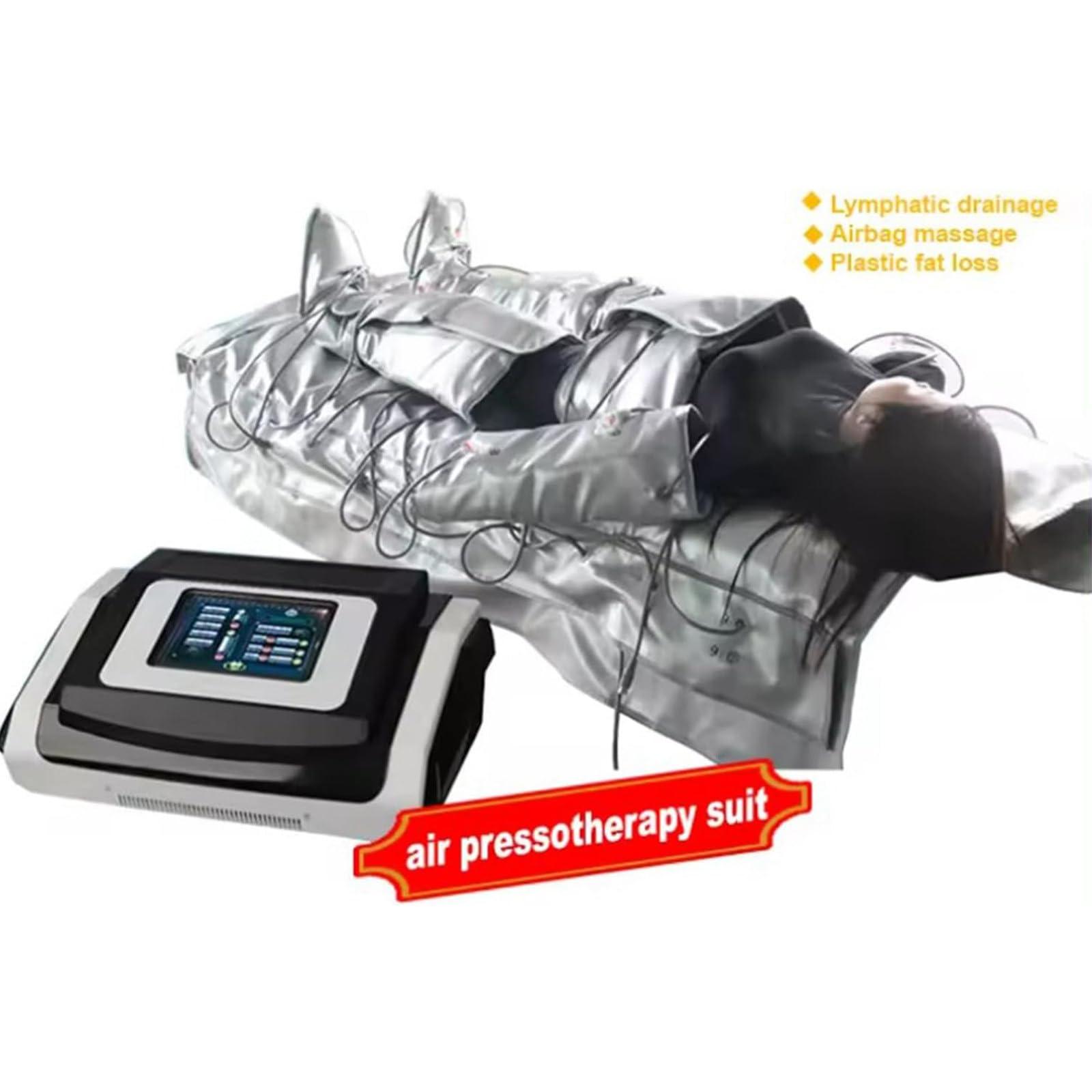 LSBHPPD Air Pressure Massage Physiotherapy Air Compression Detoxification Air Wave Therapy Instrument Beauty Slimming Instrumen Full Body Massager,Black