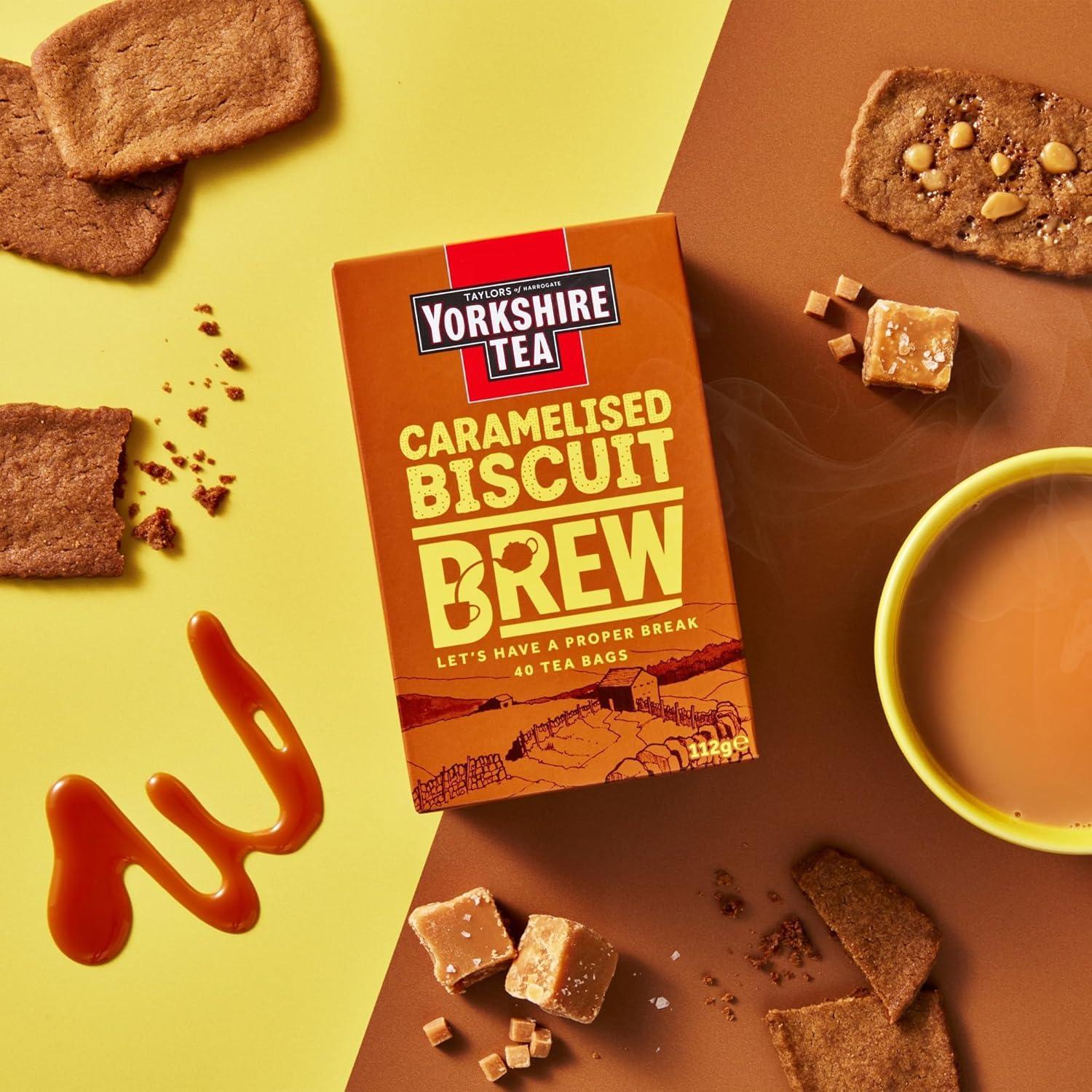 Yorkshire Tea Yorkshire Tea Caramelised Biscuit Brew Flavoured Tea Bags x40 (Pack of 2, Total 80 Bags)
