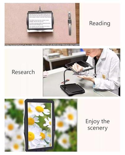 PRUTUHEA PRUTUHEA Desktop Low Vision Digital Magnifier, HD Display Electronic Reading Aid, 4X Zoom, Touch Dimming, Rechargeable Design, for Reading, Writing, Viewing Maps(White)