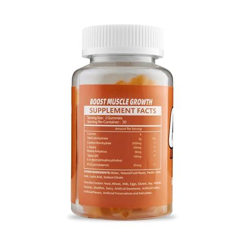 TRUE HEALTH True Health Creatine Monohydrate Gummies - Vegan Muscle Recovery Supplement, Orange Flavor, 60 Count - Easy & Tasty Post-Workout Boost