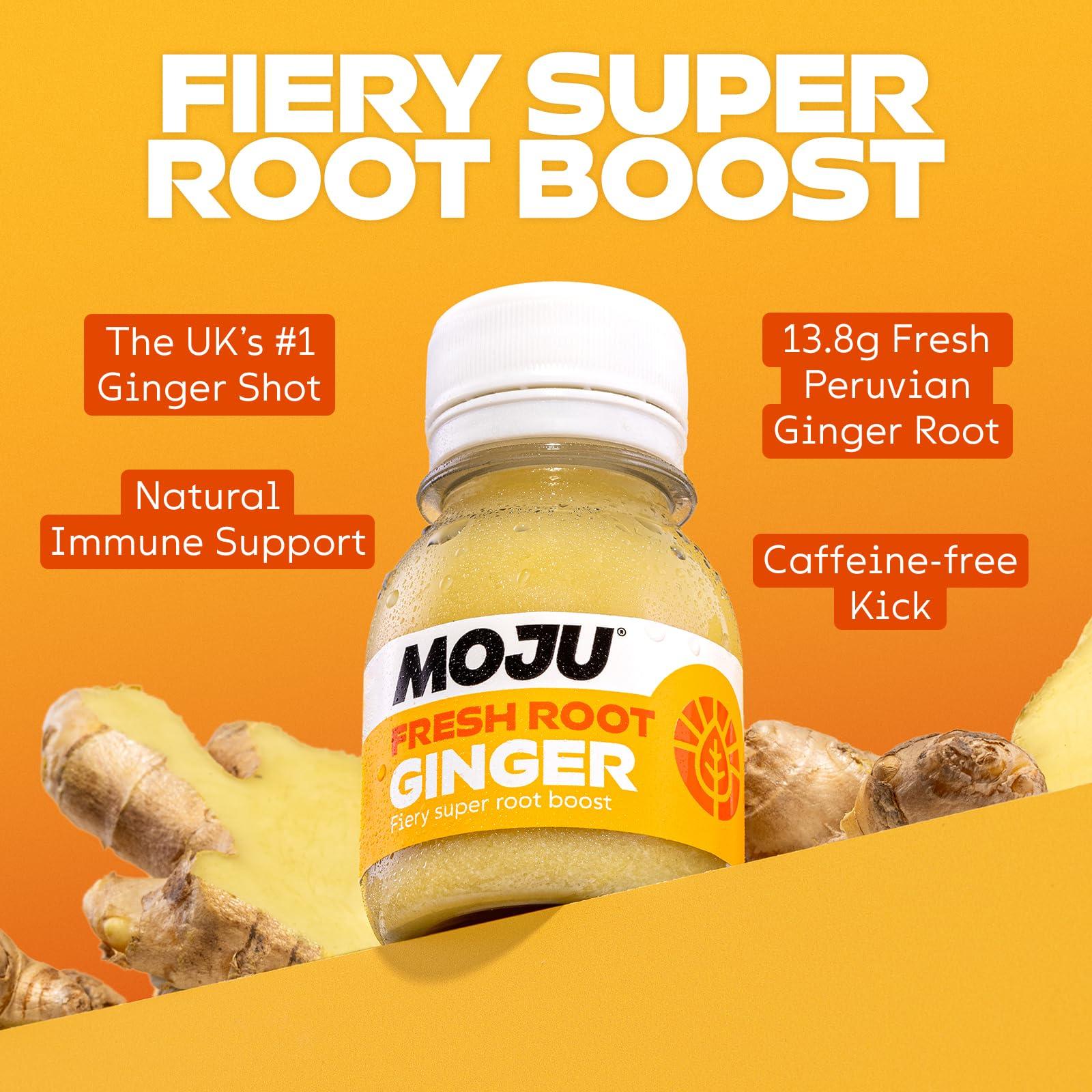 MOJU MOJU Ginger Shots (12x60ml) | Immune Support,Energy Booster, Natural Ingredients, No Added Sugars or Sweeteners, Vegan