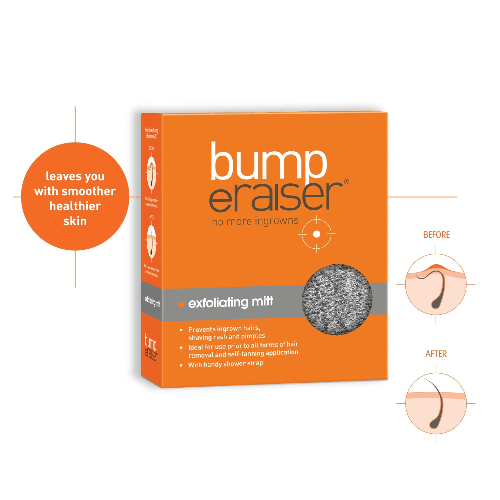 Bump eRaiser Bump Eraiser Exfoliating Mitt for use After Hair Removal To Reduce the Chances of Ingrown Hairs or before Tanning