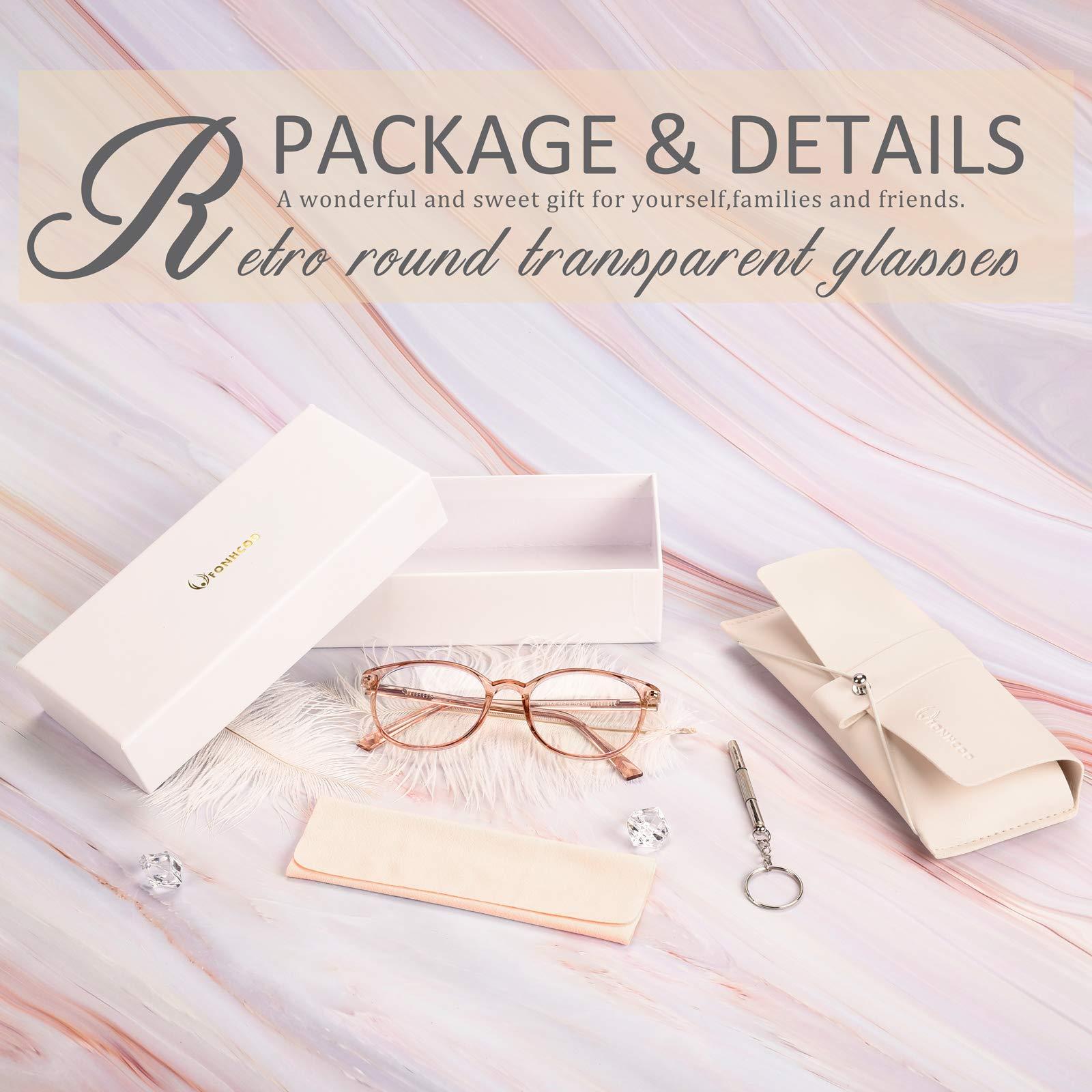 FONHCOO FONHCOO Blue Light Blocking Glasses Women Men Computer Eyeglasses,TR90 Fashion Round Transparent Anti Blue Light Glasses with Anti Eyestrain & UV Glare for Gaming & Reading