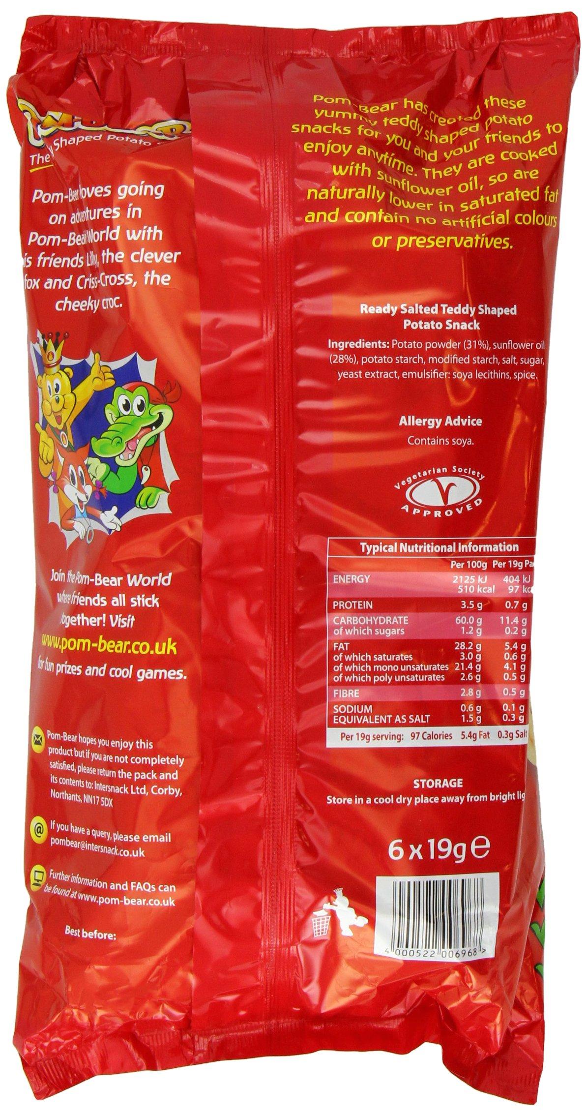 Wolf Pom Bear - Teddy Shaped Snacks Pom Bear Original Multipack 6 Packs (Pack of 7)