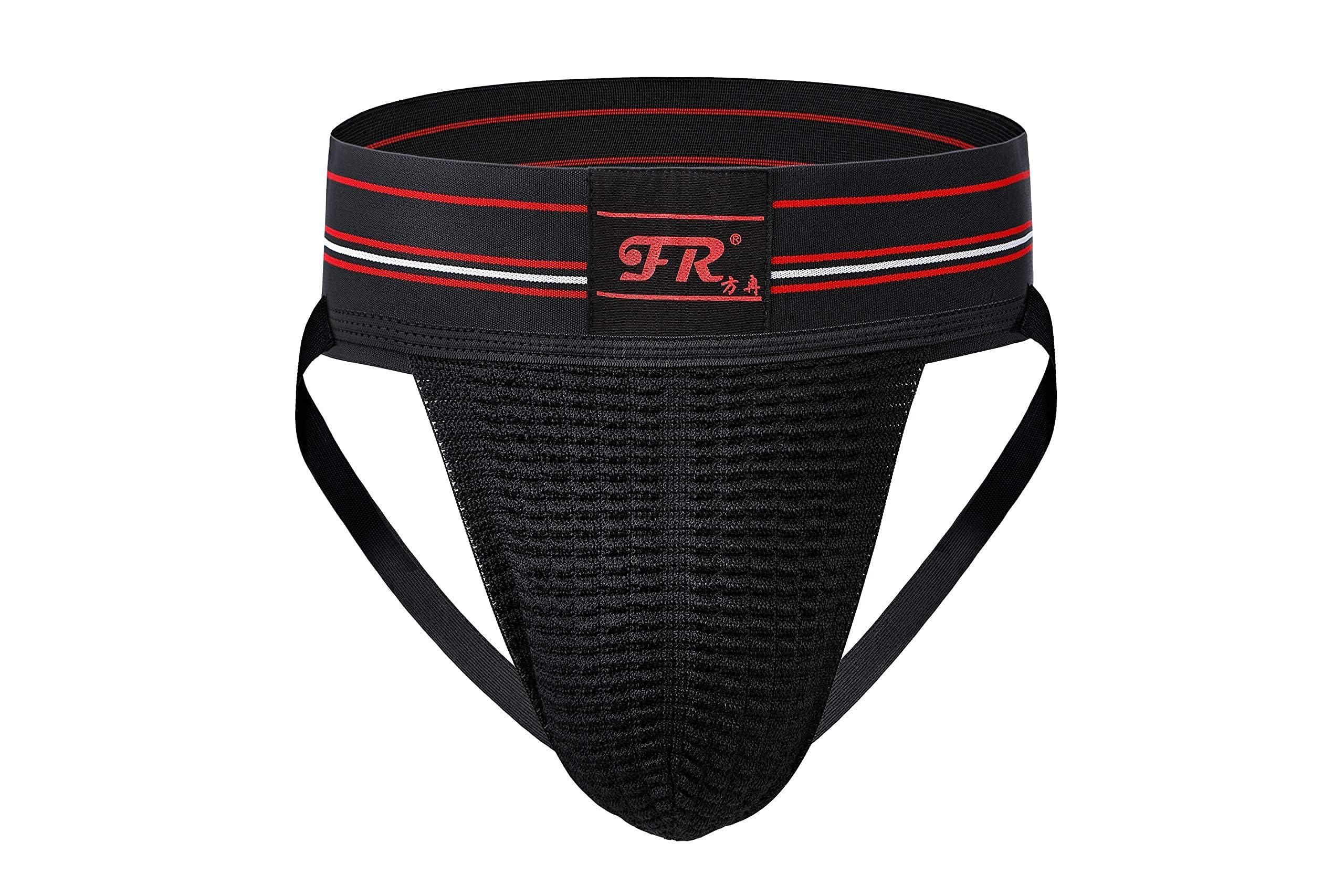 F plus R F plus R Mens Strip Waistband Athletic Supporter Jockstrap Sexy Swimwear - Black - Large