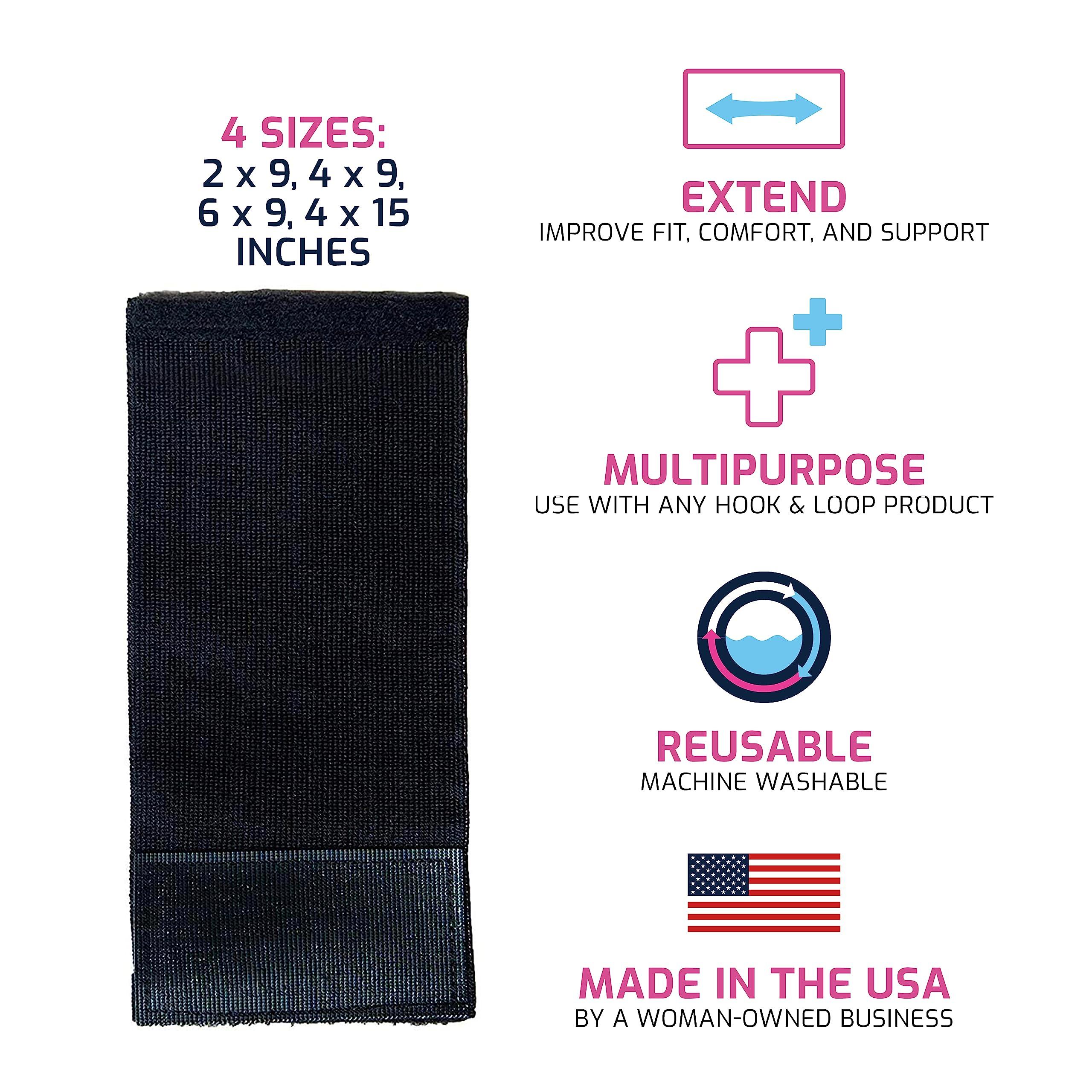 Spand-Ice Extender Strap - Multipurpose Elastic Hook and Loop Extension for Ice Packs, Ice Belts, Back/Knee/Ankle Braces, Vests, Wraps, and Belts - Made in USA (4 x 15 Inches)