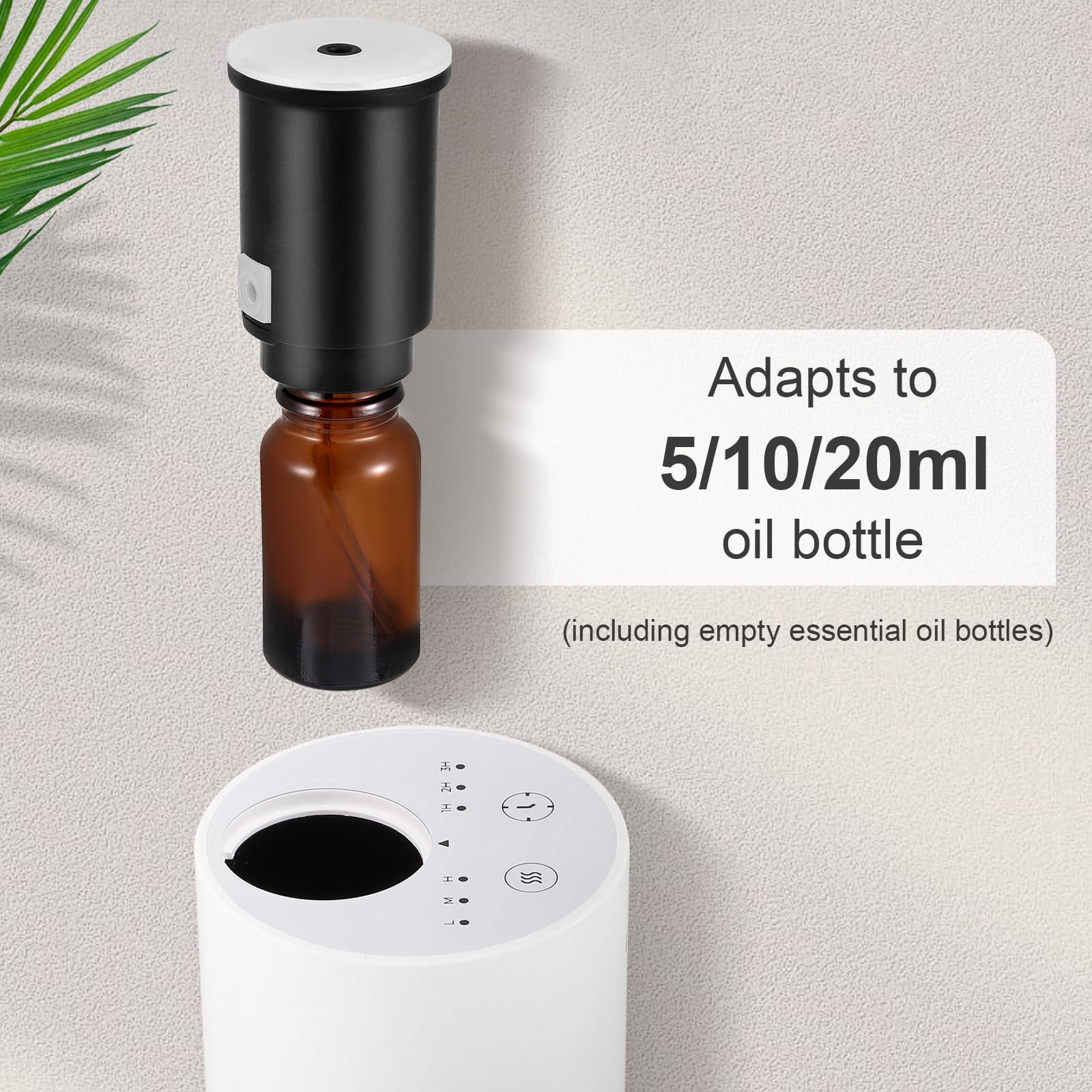 Strixorn Waterless Diffuser for Essential Oil, Scent Air Machine Aromatherapy Atomizing Diffuser, 1/2/3H/Continous Mode, 3 Mist Levels, Portable Aromatherapy Mini Diffuser for Car Bedroom Office(White)