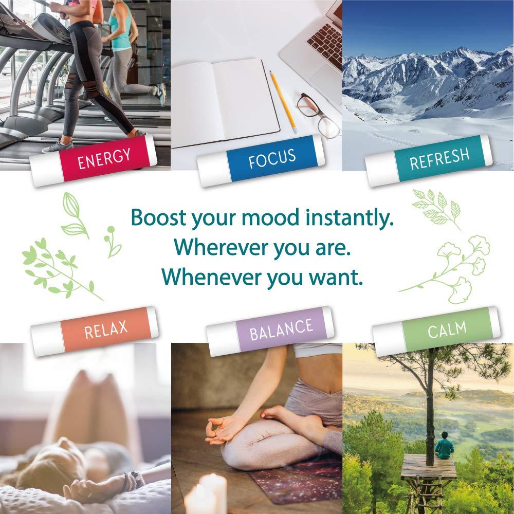 AromaStick Aromatherapy Nasal Inhaler [Made in Swiss] Organic Essential Oils Set Diffuser for Sleep, Stress, Anxiety and Others [ Portable Aromatherapy Stick] (Calm)