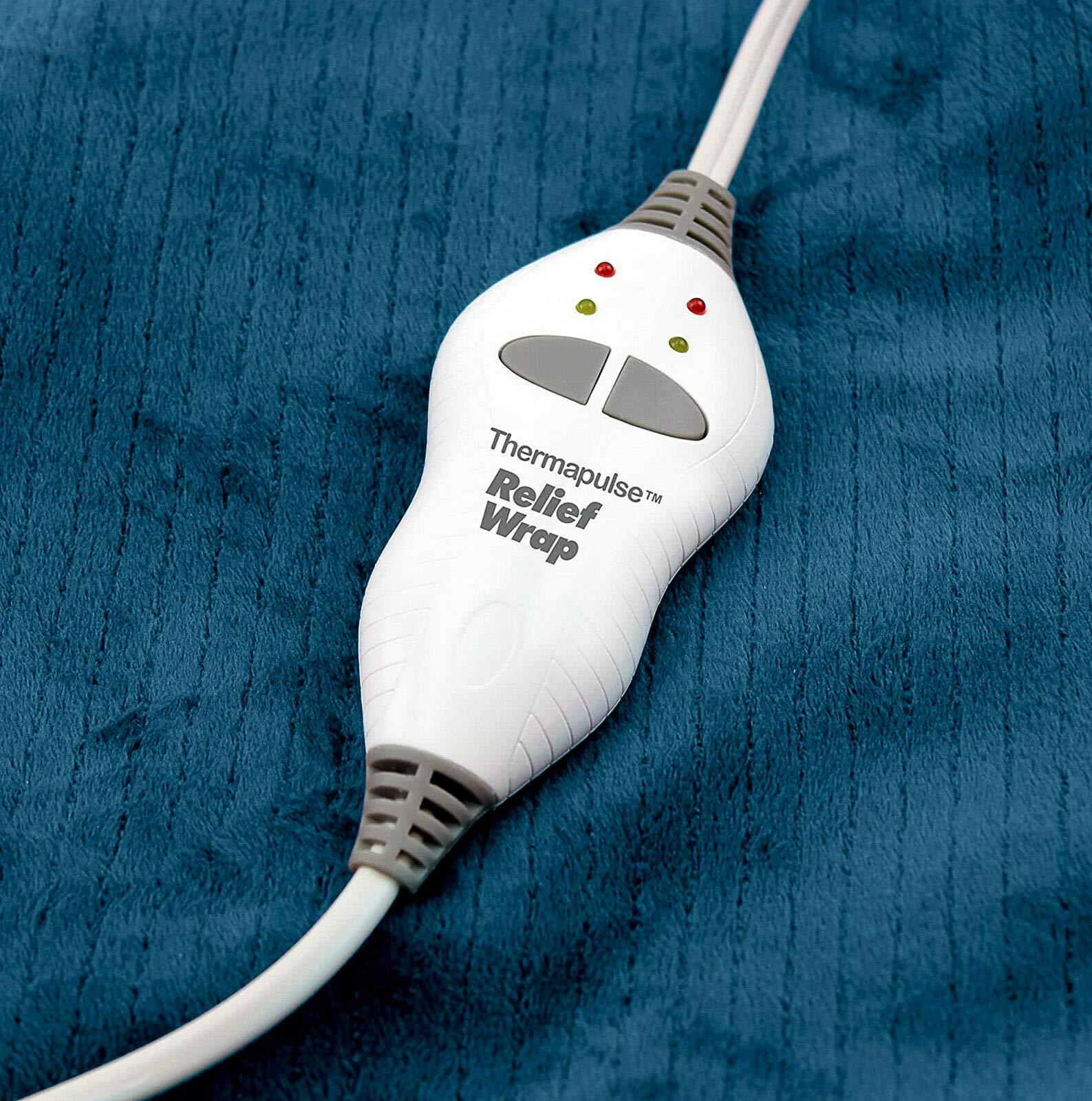 Mr. Gadget Solution&reg Relief Wrap Full Back Heating Pad Massaging Neck Shoulder Pains Relief- Blue