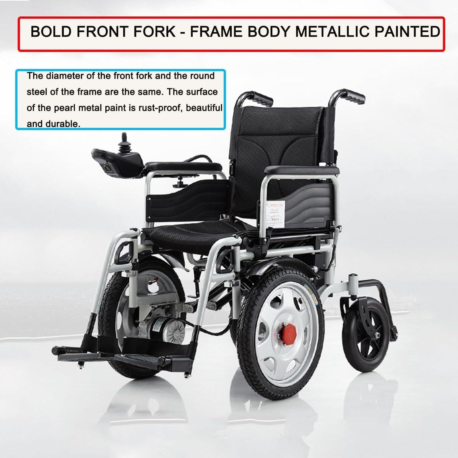 LUCEAE Electric Wheelchair Motorized Fold Foldable Power Wheel Chair, Lightweight Folding Carry Electric Wheelchair, Powerful Dual Motor, Suitable for Elderly and Disabled (Size : B)