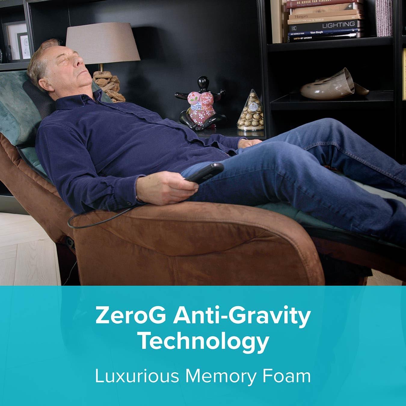 EZWELL eZwell 3-in-1 Massage Remedy System Mattress by Yawn Air Extra Large - Vibrational, Shiatsu & Infrared Heat Therapy Detachable Ergonomic Pillow - 10 Vibration Motors 6 Shiatsu Nodes - Memory Foam