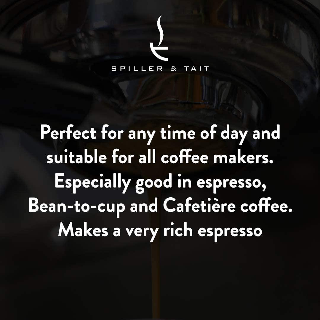 Spiller & Tait Spiller & Tait Tait's Gold, Gourmet Coffee Bean Blend 1kg Bag, Rich Arabica Beans Espresso Blend Medium/Dark Roast - Suitable for All Coffee Machines