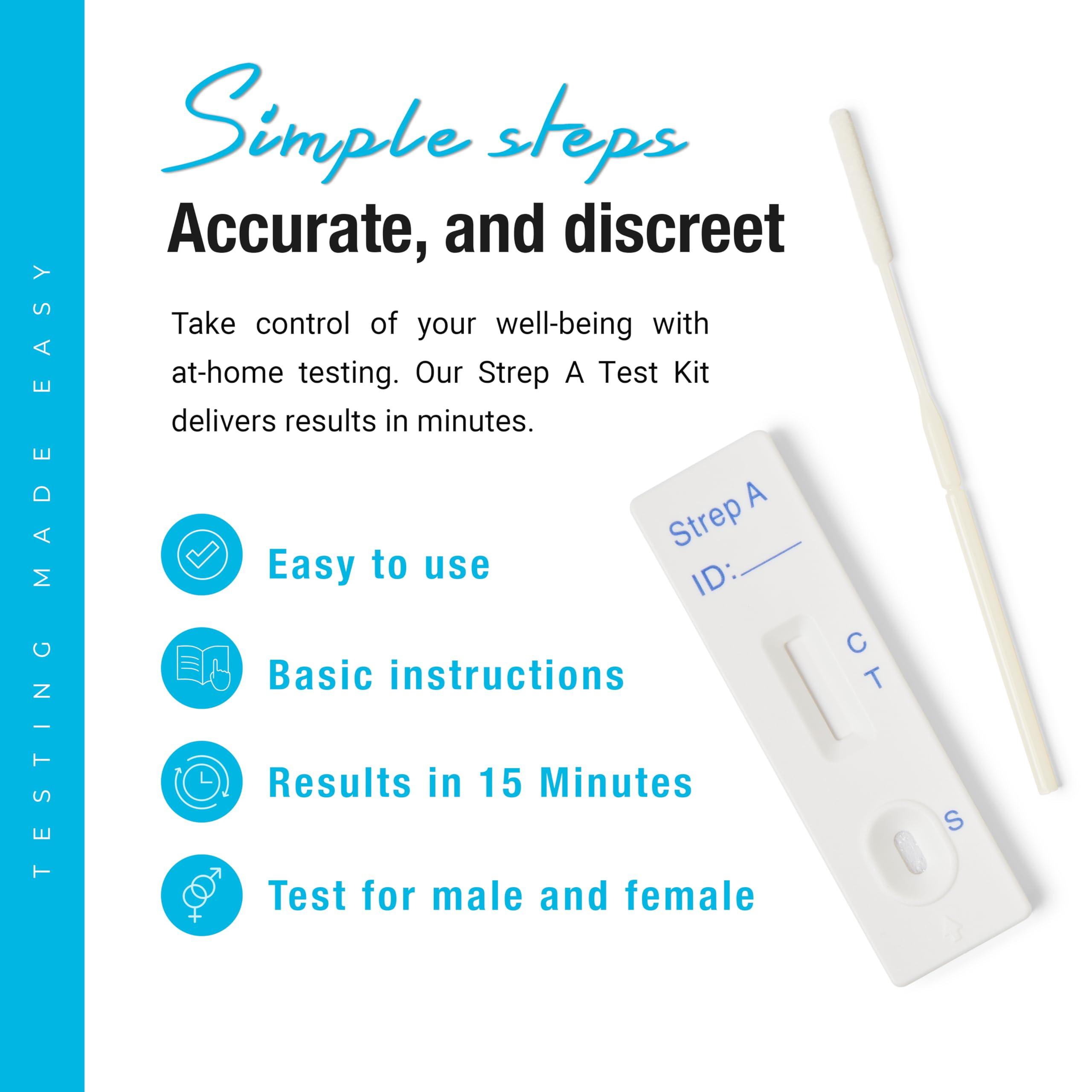 Viva Test Strep A Viva Test Kit  Professional Strep Throat Test Kit  Rapid One-Step Test Strep A  Complete Throat Swab Cassette Test Kit  Fast and Accurate  Easy to Use (2 Pack)