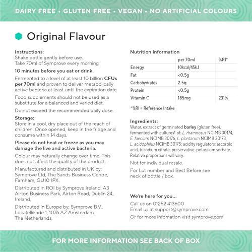 Symprove Symprove Original 12-Week Pack | Daily Essential Gut Health Supplement | Probiotic Drink with Live Bacteria, Vegan | 12x500ml