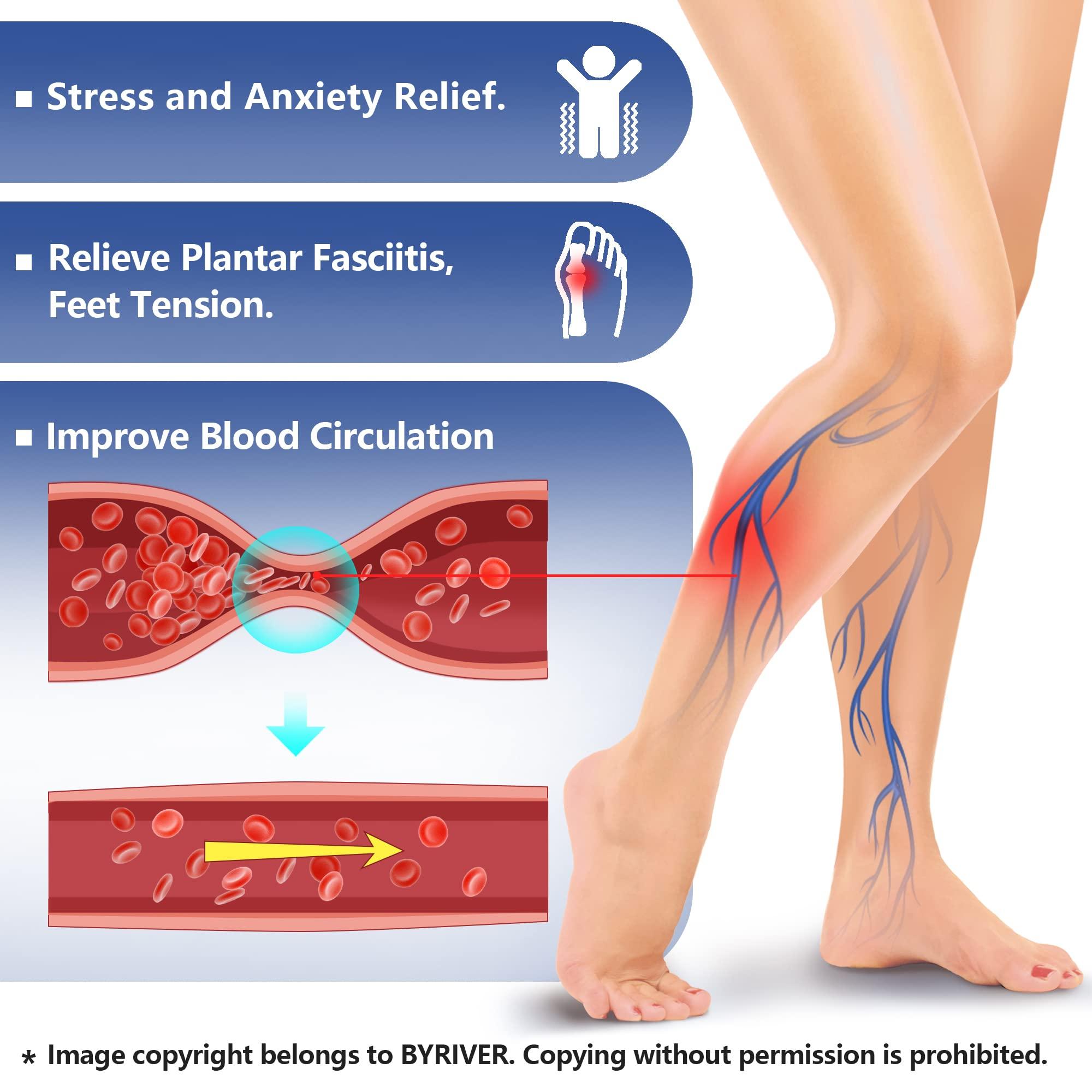 BYRIVER BYRIVER Reflexology Slippers Foot Massager, Acupressure Foot Roller for Plantar Fasciitis, Improve Feet Blood Circulation, Healthcare Relaxation Gifts for Mum dad(05S)