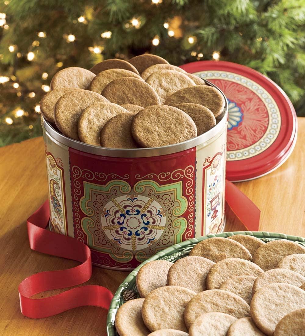 ESSENTIAL PRODUCTS Nyakers Pepparkakor Swedish Ginger Snaps, Vegan Cookies, Dairy-Free Snacks, Gourmet Cookies, Food Gift for, Christmas, Thanksgiving, Packed in Beautiful Tin - 26.45oz Sold by Essential Products