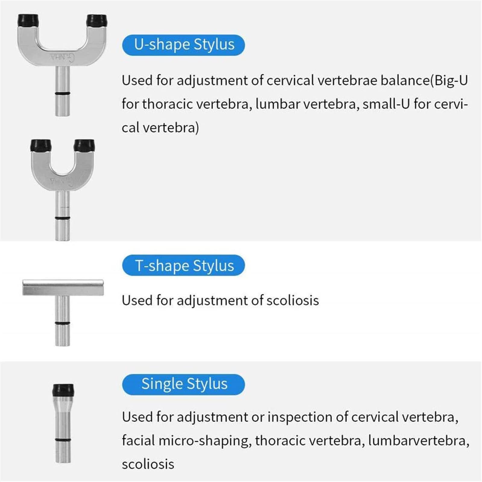 HEAXIY Chiropractic Adjusting Tool, Electric Chiropractic Adjustin Gun with 4 Heads & 3 Level Speed, Spine Activator Massager for Improve Joint Pain