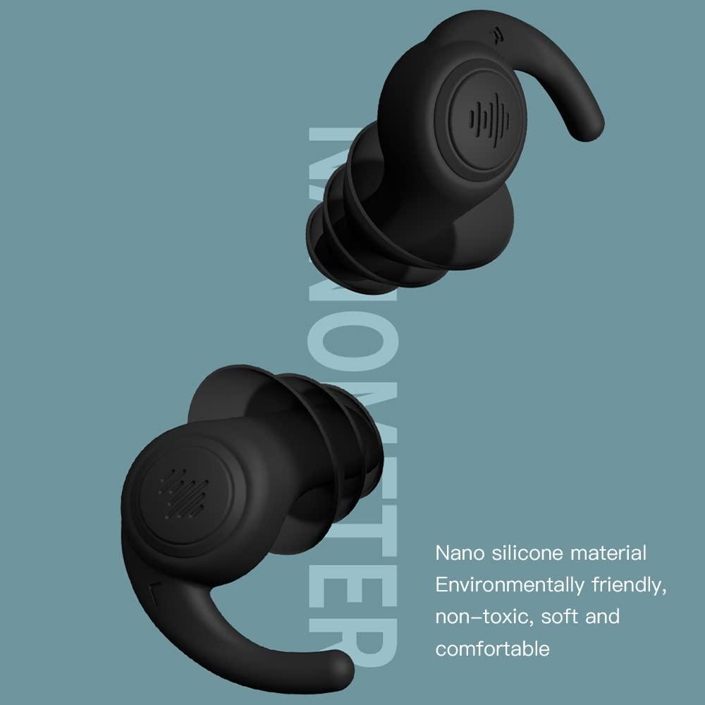 KEYVOR Earplugs Sleep Noise Cancelling Sleeping earplugs Silicone Sound Insulation Ear Noise Reduction Filter Earplugs Soft Foam Sleeping earplugs Anti-Noise Earplugs for Sleep (Size : Black-M)
