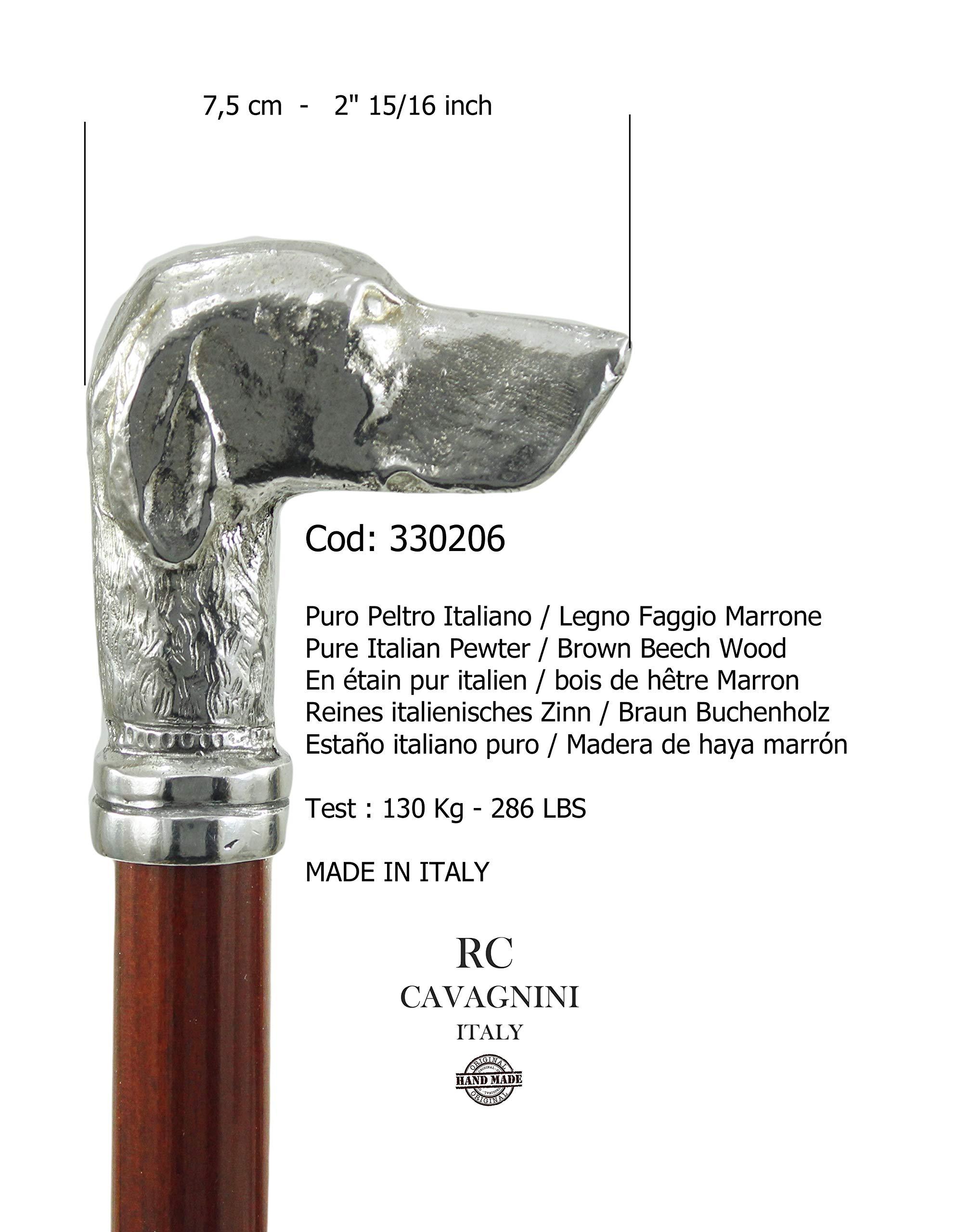 Cavagnini Cavagnini, Walking Stick, Pointer Dog, Customizable in Color, Length and tip, (Brown Beech (M))