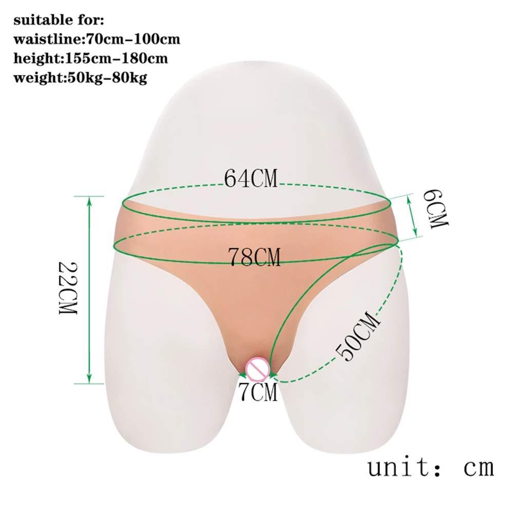 XSWL XSWL Silicone Crossdresser Panties Lifelike Men Hidding Gaff Panty for Crossdressing Cosplay Transgender Costume,White,B
