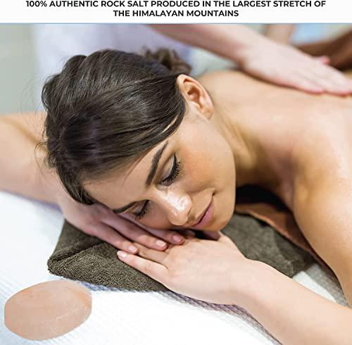 Pure Himalayan Salt Works Pure Himalayan Salt Works Flat Oval Massage Stone, Pink Crystal Hand-Carved Stone for Massage Therapy, Deodorant and Salt and Sugar Scrubs (Pack of 6)