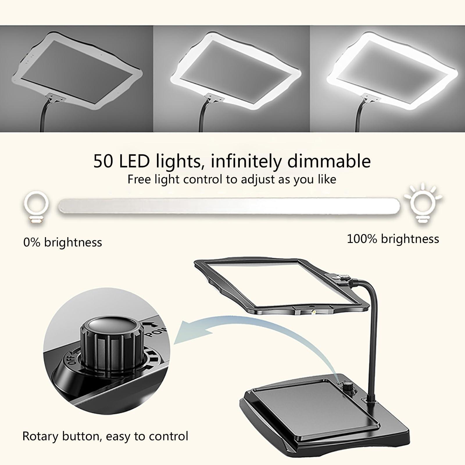 PRUTUHEA PRUTUHEA Desktop Low Vision Digital Magnifier, HD Display Electronic Reading Aid, 4X Zoom, Touch Dimming, Rechargeable Design, for Reading, Writing, Viewing Maps(White)