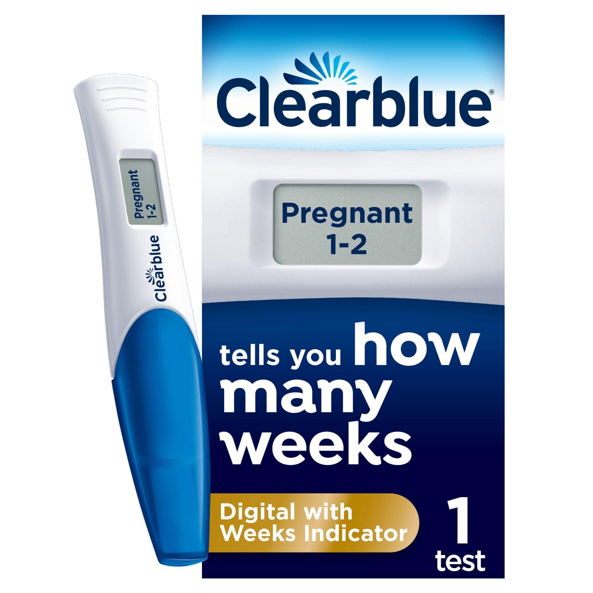 Clearblue Clearblue Pregnancy Test Digital with Weeks Indicator, Tells You How Many Weeks, 1 Digital Test, Packaging May Vary