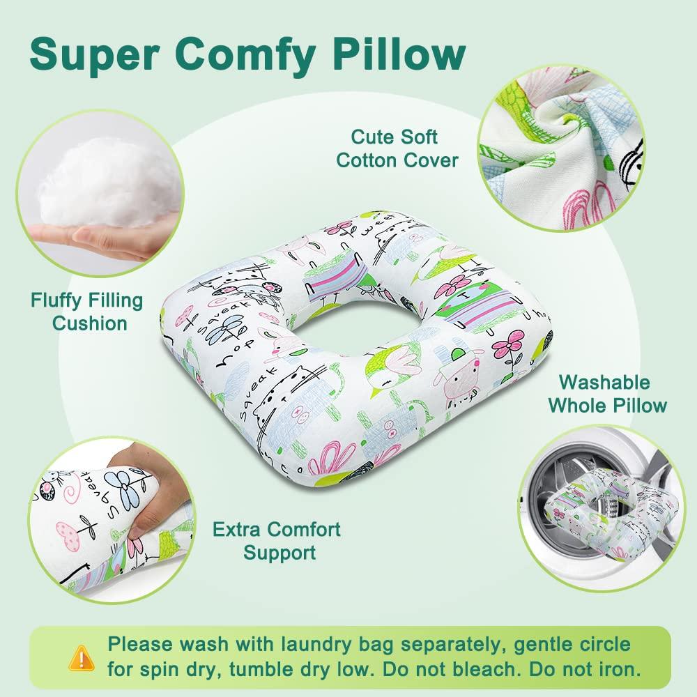 Mybow Mybow Donut Pillow for Bed Sores Postpartum Pregnancy Doughnut Pillow Sitting Donut Hemorrhoid Tailbone Back Pain Butt Ear Head Fistula Orthopedic Surgical Medical Seat Cushion for Women Men (White)