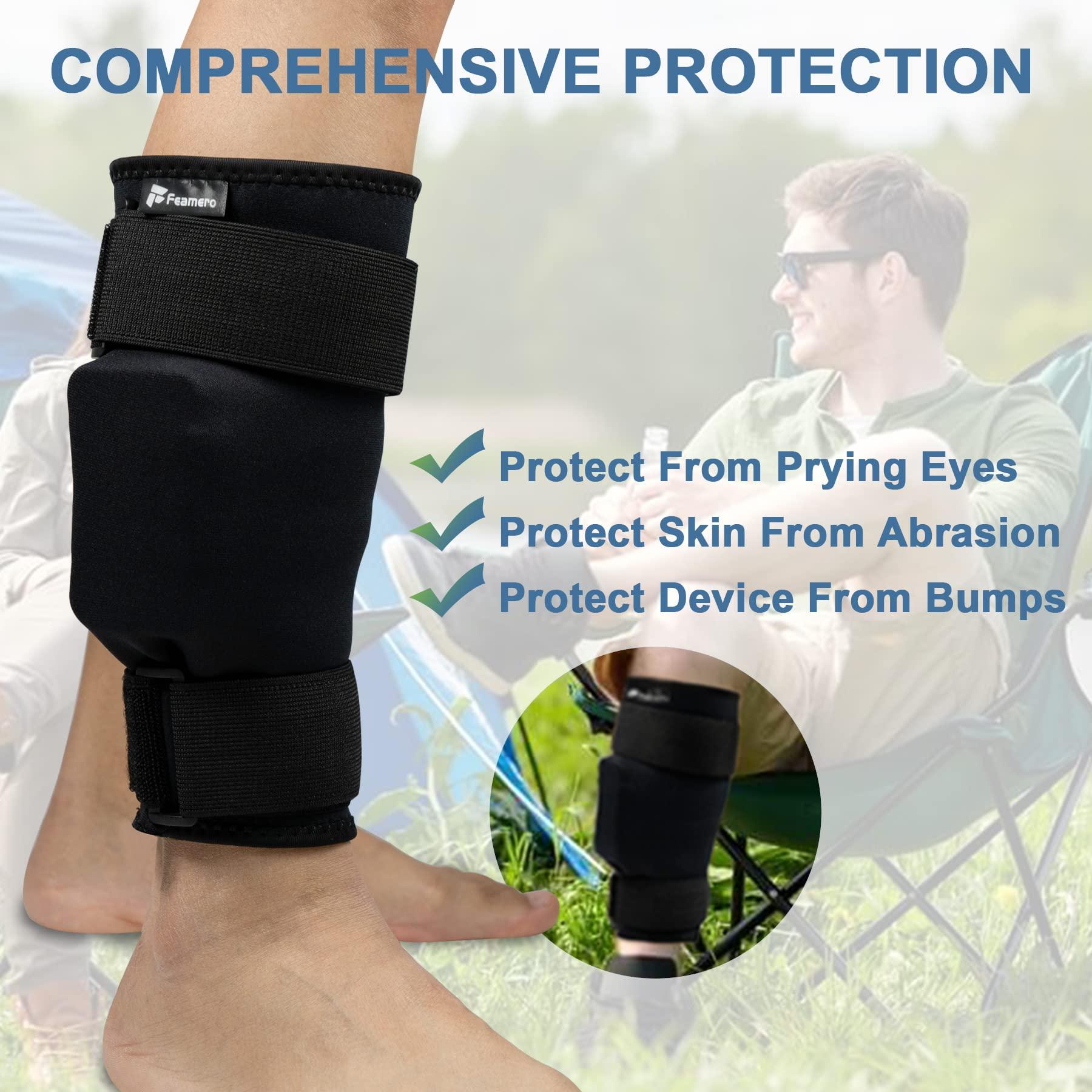 Feamero Feamero Ankle Monitor Cover Up for Scram, Gps, Alcohol Monitor Ankle Bracelet, Adjustable Velcro Straps, Protective Cover, Shock Absorbing, Ankle Monitor Bracelet Cover for Women & Men (S/M)