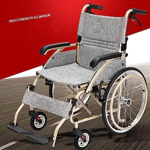 WWTSMYXGS air Lightweight Foldable Self-Propelled air Portable Manual air W/Front and Rear Parking Brake Multifunctional All Terrain air Scooter for Elderly Transit Chair