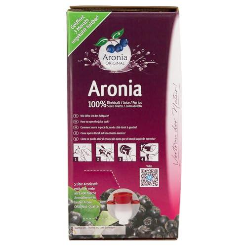 Aronia ORIGINAL Aronia ORIGINAL Organic Aronia Berry Juice Bag-in-Box 5 L | 100% Pure Aronia Fruit Juice, No Added Sugar, Not From Concentrate | Vegan, Organic, Non GMO Chokeberry (Aronia Berries)