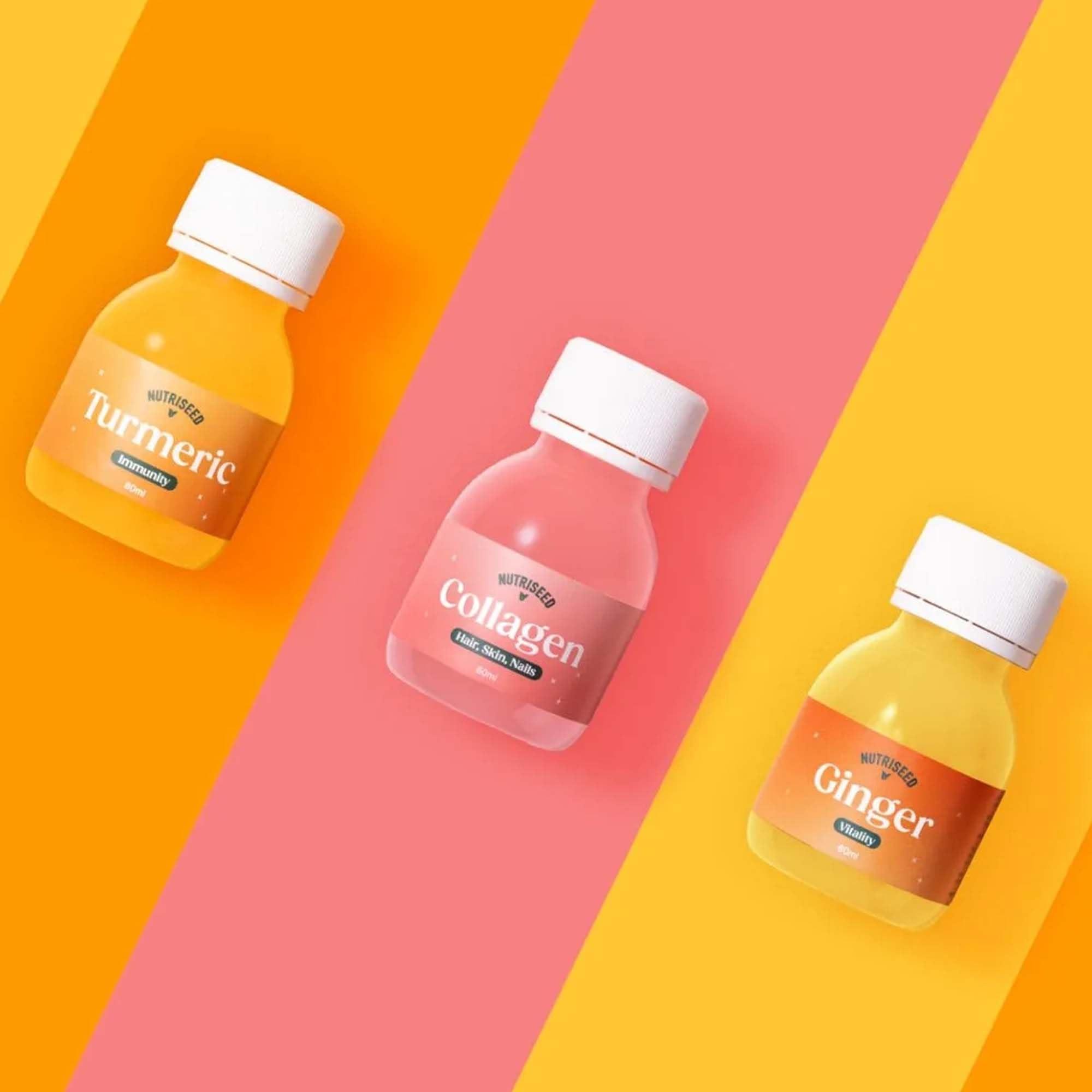 Nutriseed Nutriseed Collagen Shots (30 x 60ml) - High Strength 5000mg Marine Collagen Blended with Pineapple, Acerola Cherry, Strawberry, Lemon and Apple, Vitamin C, Collagen Supplement for Hair, Skin & Nails